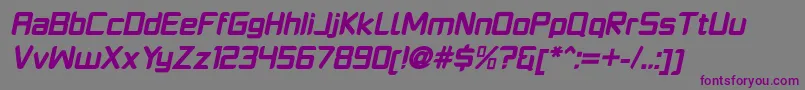 フォントPlatformoneBlackitalic – 紫色のフォント、灰色の背景