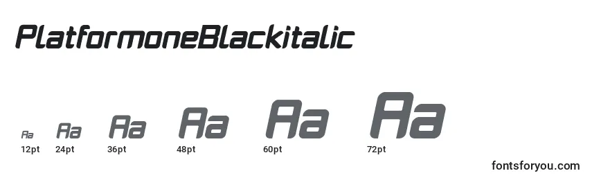 PlatformoneBlackitalic font sizes