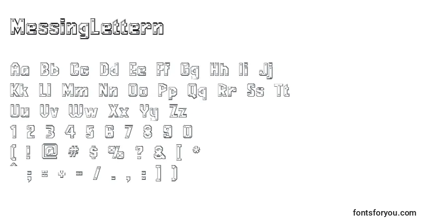 Schriftart MessingLettern – Alphabet, Zahlen, spezielle Symbole