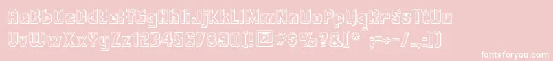 MessingLettern-Schriftart – Weiße Schriften auf rosa Hintergrund