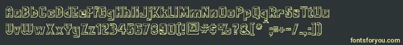 Fonte MessingLettern – fontes amarelas em um fundo preto