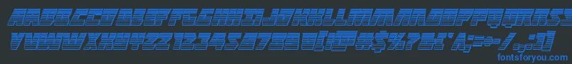 Halfshellherochromeital Font – Blue Fonts on Black Background