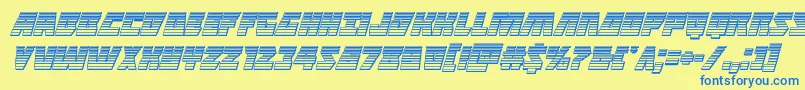Halfshellherochromeital Font – Blue Fonts on Yellow Background