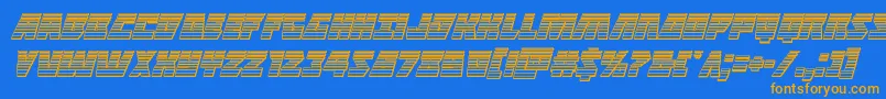 Halfshellherochromeital Font – Orange Fonts on Blue Background