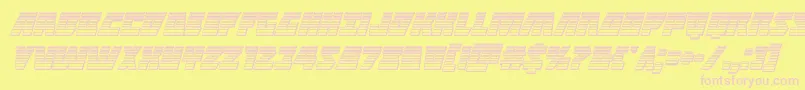 Więcej informacji o czcionce Halfshellherochromeital Czcionka Halfshellherochromeital – różowe czcionki na żółtym tle