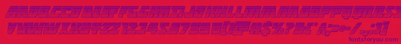 フォントHalfshellherochromeital – 赤い背景に紫のフォント