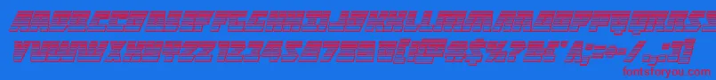 フォントHalfshellherochromeital – 赤い文字の青い背景