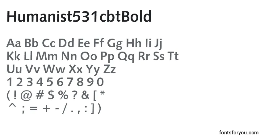 A fonte Humanist531cbtBold – alfabeto, números, caracteres especiais