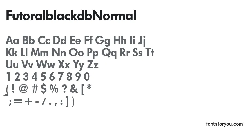 A fonte FutoralblackdbNormal – alfabeto, números, caracteres especiais