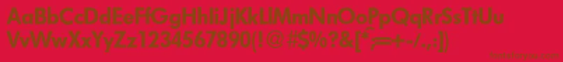 FutoralblackdbNormal-Schriftart – Braune Schriften auf rotem Hintergrund
