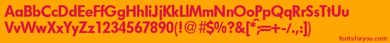 Czcionka FutoralblackdbNormal – czerwone czcionki na pomarańczowym tle