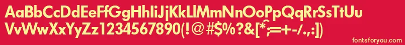 FutoralblackdbNormal Font – Yellow Fonts on Red Background