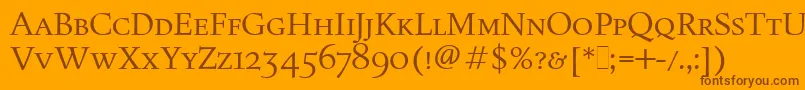 Fonte FiguralSmallCapsLetPlain.1.0 – fontes marrons em um fundo laranja