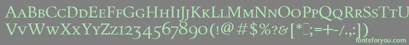 FiguralSmallCapsLetPlain.1.0-fontti – vihreät fontit harmaalla taustalla
