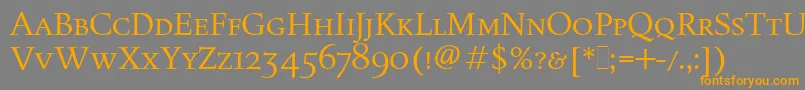 FiguralSmallCapsLetPlain.1.0 Font – Orange Fonts on Gray Background