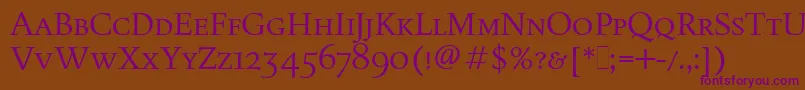 FiguralSmallCapsLetPlain.1.0 Font – Purple Fonts on Brown Background