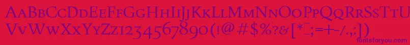 FiguralSmallCapsLetPlain.1.0 Font – Purple Fonts on Red Background