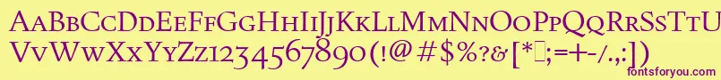 Шрифт FiguralSmallCapsLetPlain.1.0 – фиолетовые шрифты на жёлтом фоне