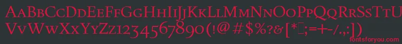 FiguralSmallCapsLetPlain.1.0 Font – Red Fonts on Black Background