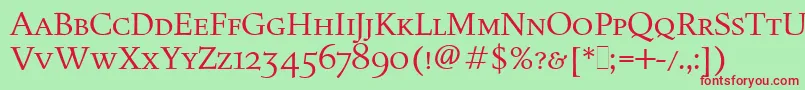 FiguralSmallCapsLetPlain.1.0 Font – Red Fonts on Green Background