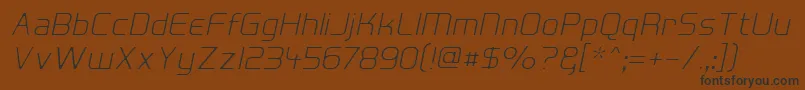 HallFeticaDecomposeItalic Font – Black Fonts on Brown Background