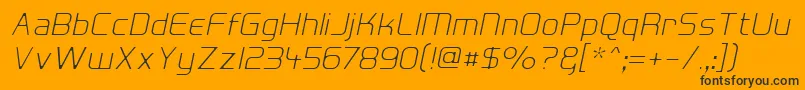 HallFeticaDecomposeItalic Font – Black Fonts on Orange Background