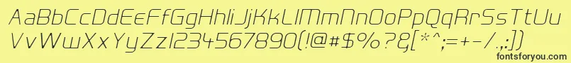 HallFeticaDecomposeItalic Font – Black Fonts on Yellow Background