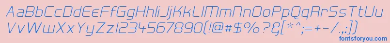 HallFeticaDecomposeItalic Font – Blue Fonts on Pink Background