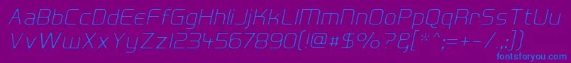 HallFeticaDecomposeItalic Font – Blue Fonts on Purple Background