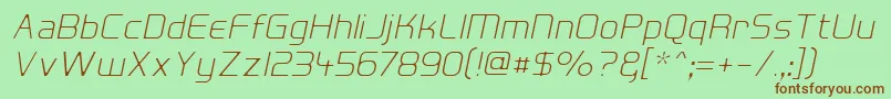 HallFeticaDecomposeItalic Font – Brown Fonts on Green Background