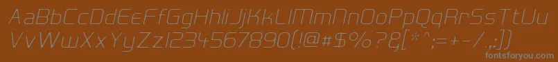 HallFeticaDecomposeItalic Font – Gray Fonts on Brown Background