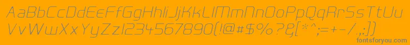 HallFeticaDecomposeItalic-Schriftart – Graue Schriften auf orangefarbenem Hintergrund