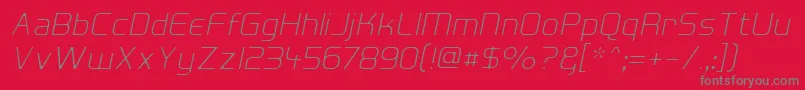 HallFeticaDecomposeItalic Font – Gray Fonts on Red Background