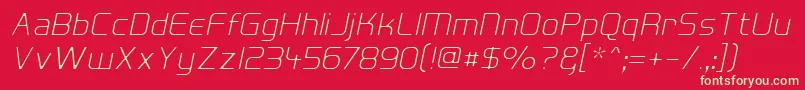 HallFeticaDecomposeItalic Font – Green Fonts on Red Background