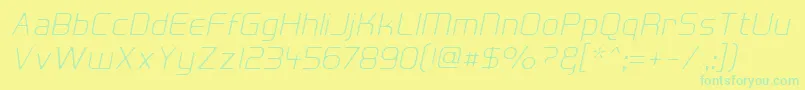 HallFeticaDecomposeItalic Font – Green Fonts on Yellow Background