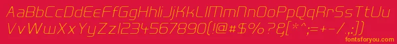 HallFeticaDecomposeItalic Font – Orange Fonts on Red Background