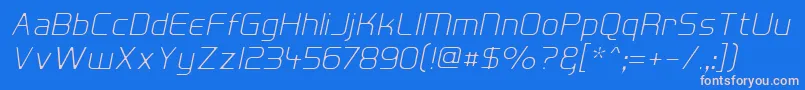 HallFeticaDecomposeItalic Font – Pink Fonts on Blue Background