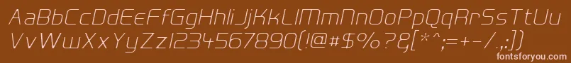 HallFeticaDecomposeItalic Font – Pink Fonts on Brown Background