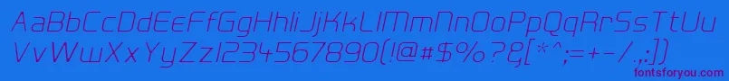 HallFeticaDecomposeItalic Font – Purple Fonts on Blue Background