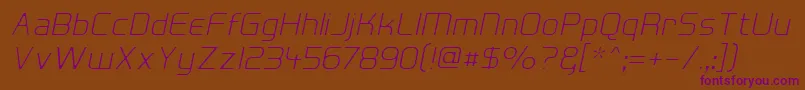 HallFeticaDecomposeItalic Font – Purple Fonts on Brown Background
