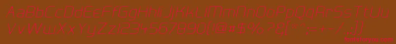 HallFeticaDecomposeItalic Font – Red Fonts on Brown Background