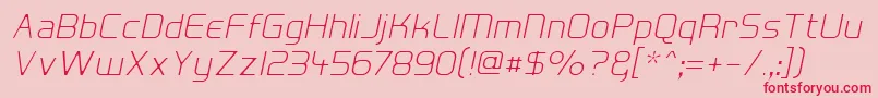 HallFeticaDecomposeItalic Font – Red Fonts on Pink Background