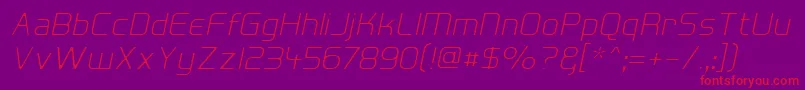 HallFeticaDecomposeItalic Font – Red Fonts on Purple Background