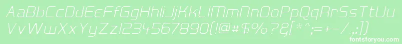 HallFeticaDecomposeItalic Font – White Fonts on Green Background