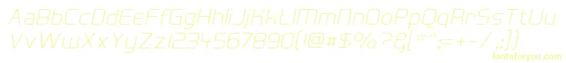 HallFeticaDecomposeItalic-Schriftart – Gelbe Schriften auf weißem Hintergrund