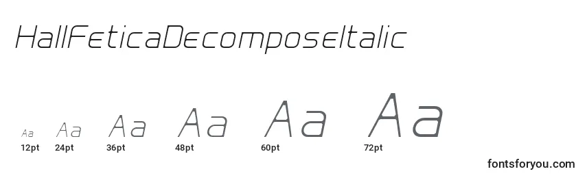 HallFeticaDecomposeItalic Font Sizes