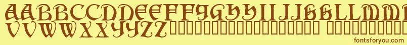 Darkenstone Font – Brown Fonts on Yellow Background