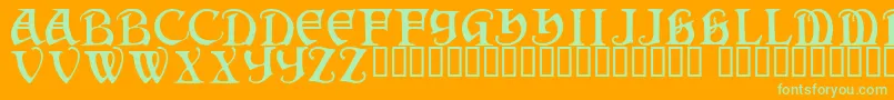 Czcionka Darkenstone – zielone czcionki na pomarańczowym tle