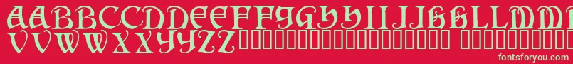 フォントDarkenstone – 赤い背景に緑の文字