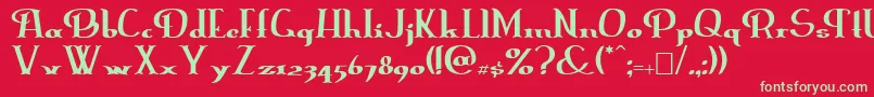 フォントErasmusi – 赤い背景に緑の文字